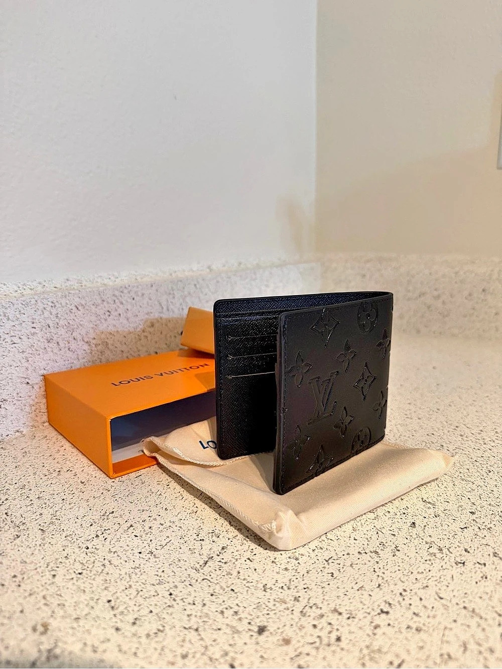 Louis Vuitton Black Wallet with Box Like New
